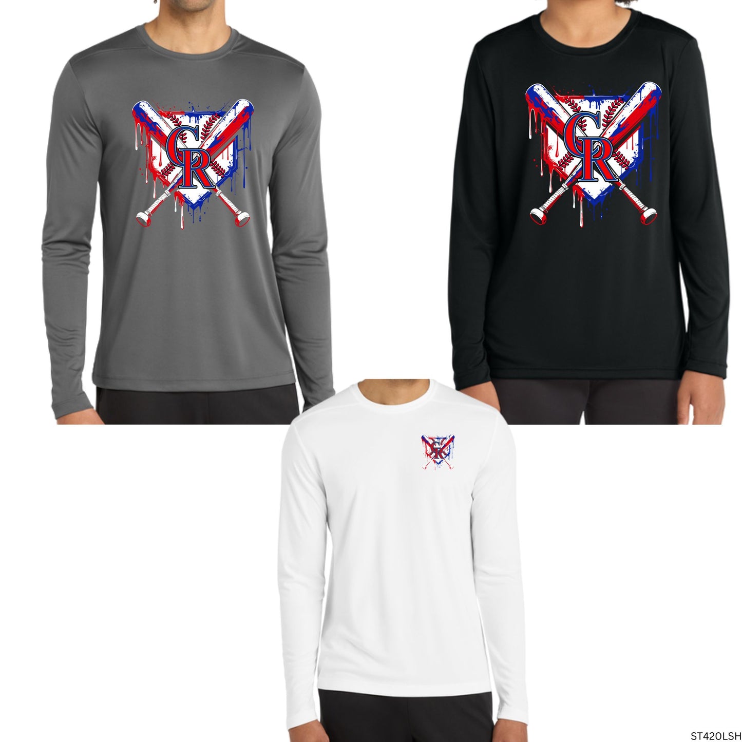 Continental Ranch Little League DRI-FIT Performance Longsleeve T-shirt Youth, Women's, or Unisex Drip LOGO