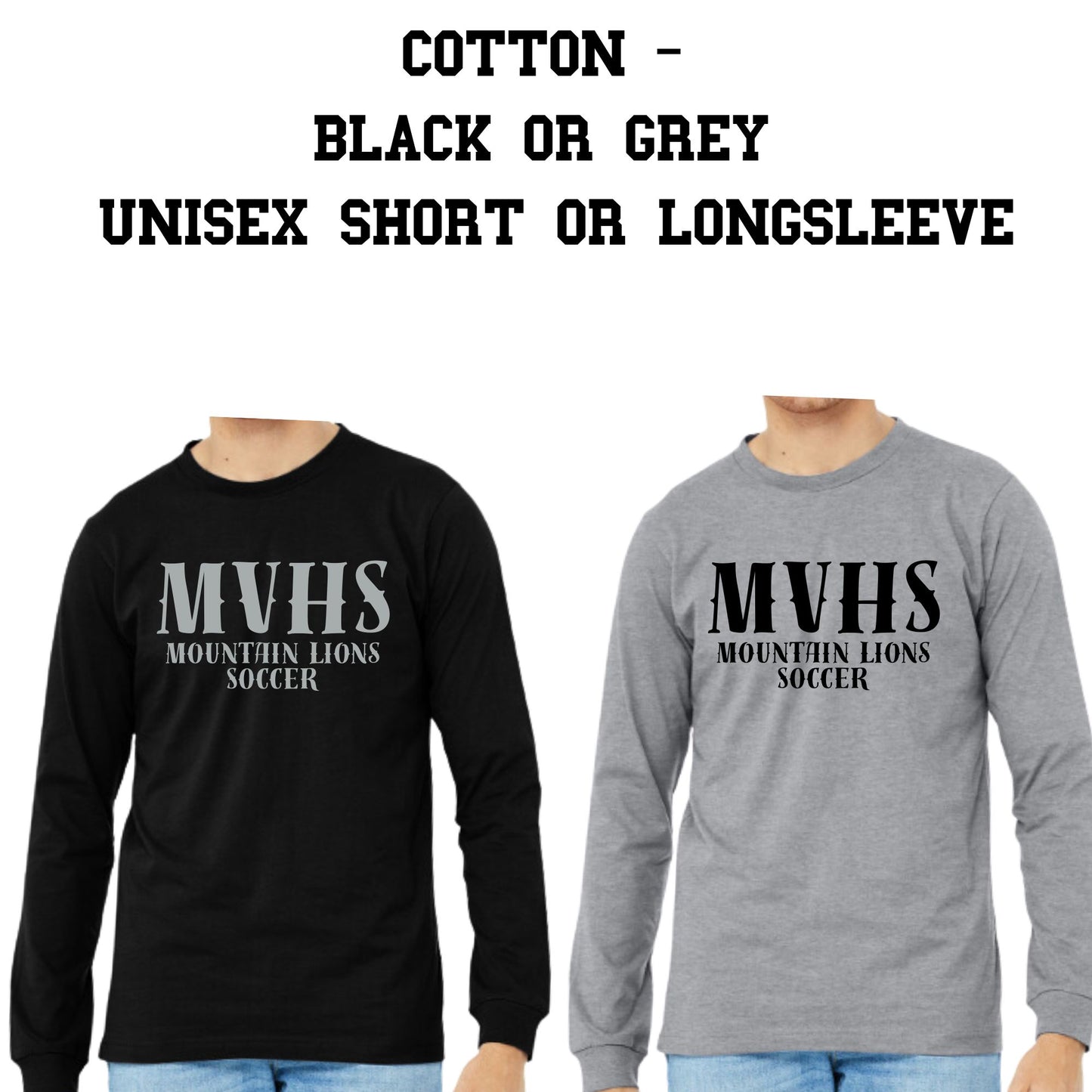 Mountain View Soccer Design #5 Cotton T-shirt, Dri-Fit T-Shirt, or Longsleeve