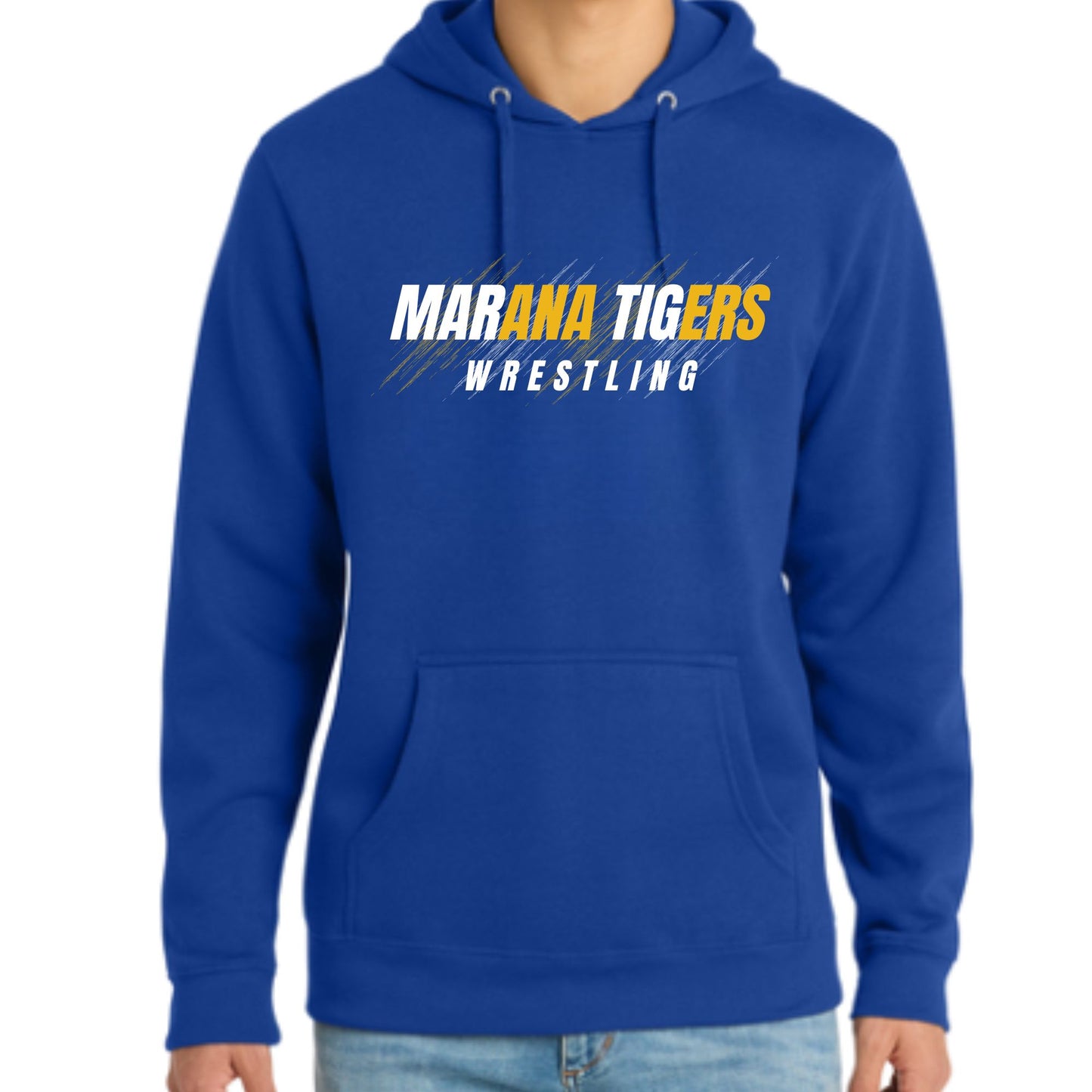 Marana Tigers Wrestling Design #2 Crewneck Sweatshirt or Hoodie Unisex and Youth Black, Blue, or Grey