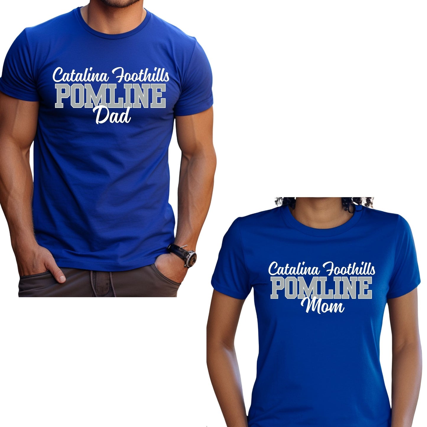 Catalina Foothills Pomline Custom Mom or Dad, etc and name on back Bella Canvas Women's or Unisex T-shirt, Tanktop, Crewneck Sweatshirt, or Hoodie in Black or Blue