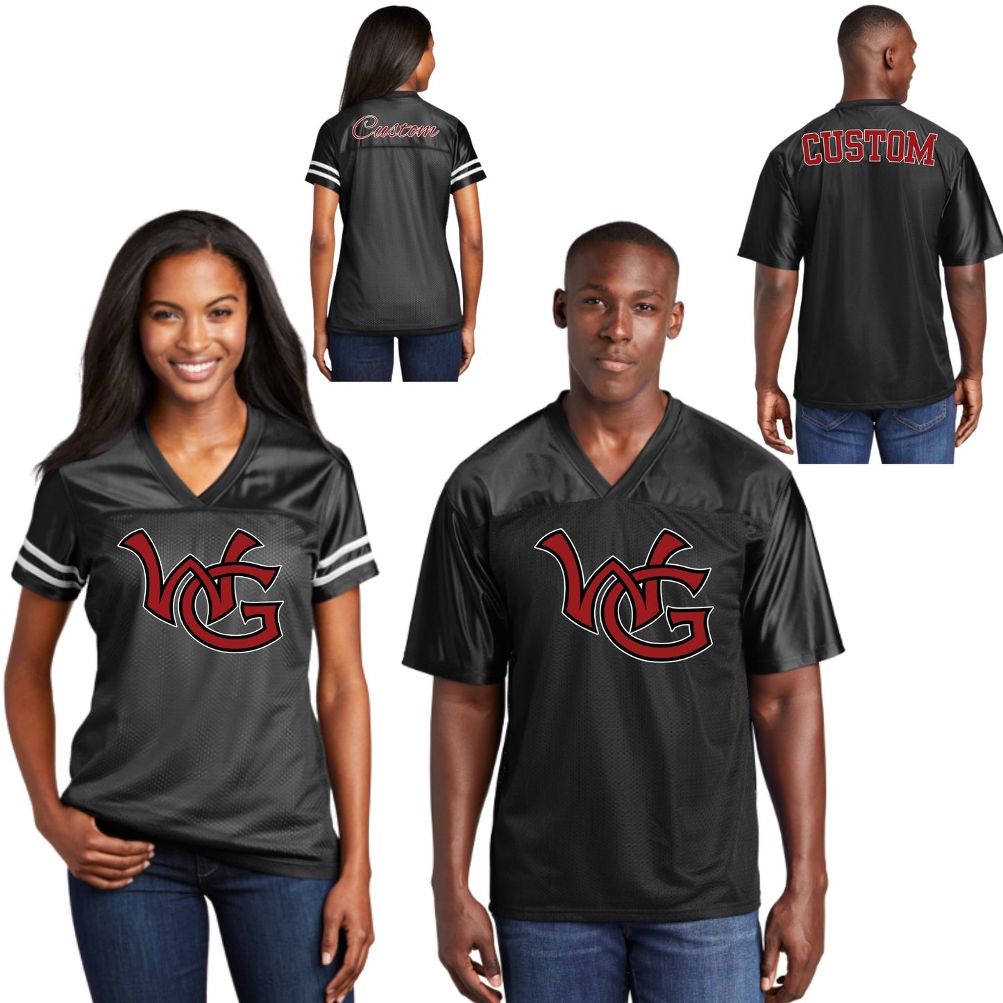 Walden Grove Cheer Custom Glitter Mom, or Regular Print Dad Football Jersey