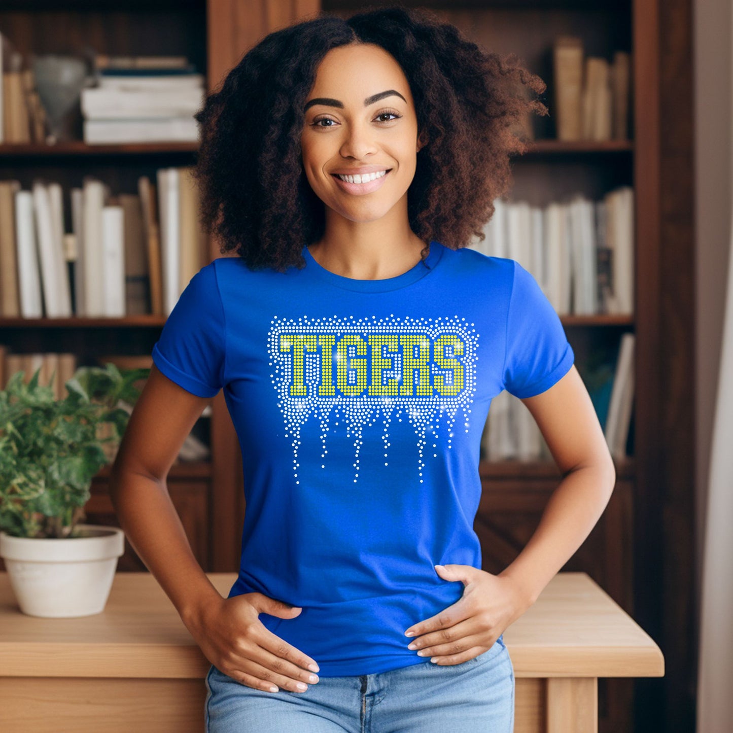 MARANA TIGERS Dance Rhinestone Varsity Font Bling Hoodie, Crewneck, Women's Cropped Hoodie, or T-Shirt