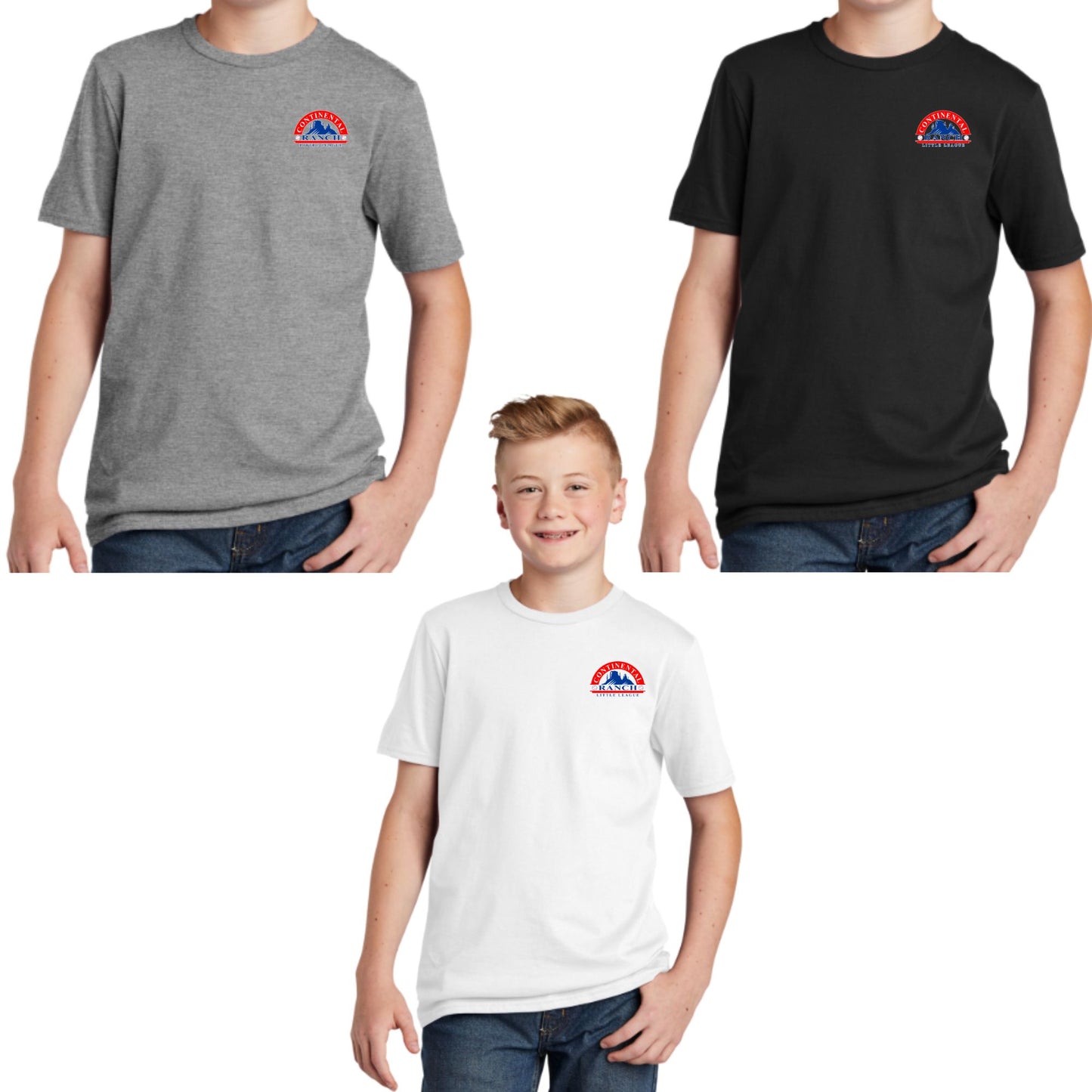 Continental Ranch Little League Cotton T-shirt Youth, Women's, or Unisex Left Chest Logo
