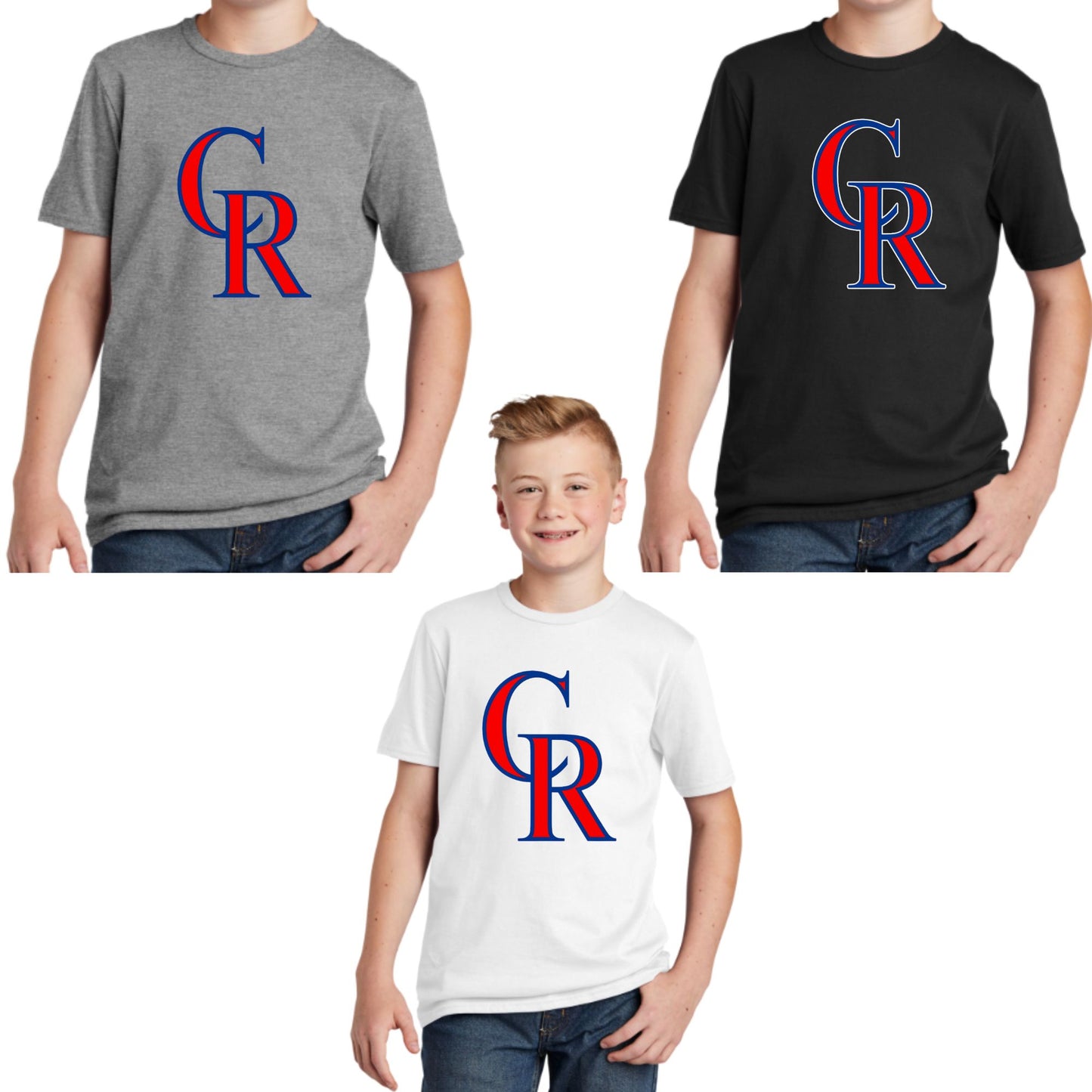 Continental Ranch Little League Cotton T-shirt Youth, Women's, or Unisex CR LOGO