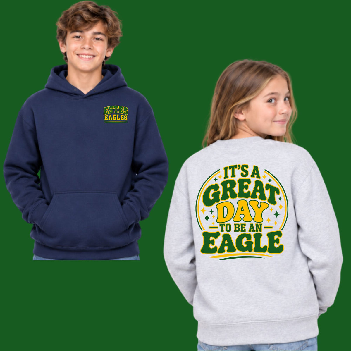 ESTES ELEMENTARY Design #1 Crewneck Sweatshirt or Hoodie