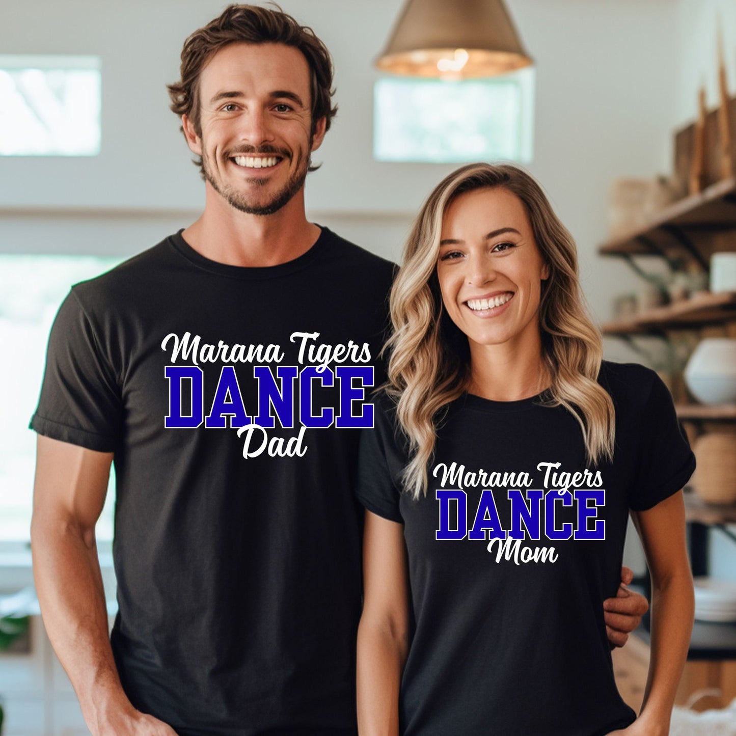 Marana Tigers Dance Custom Mom, Dad, Senior parent Custom Black T-Shirt with Dancer name on back.