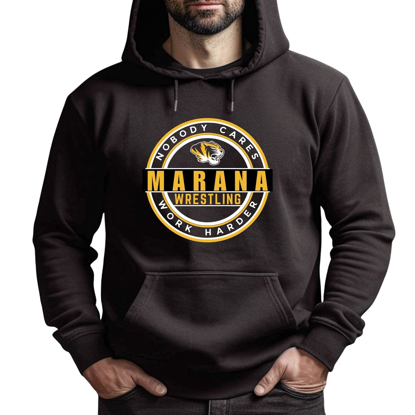 Marana Tigers Wrestling Design #5 Crewneck Sweatshirt or Hoodie Unisex and Youth Black, Blue, or Grey