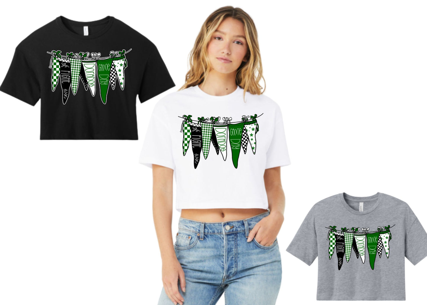 Canyon Del Oro Dorados Cheer #4 Design Cropped or Regular Short & Longsleeve T-Shirts White, Black or Grey