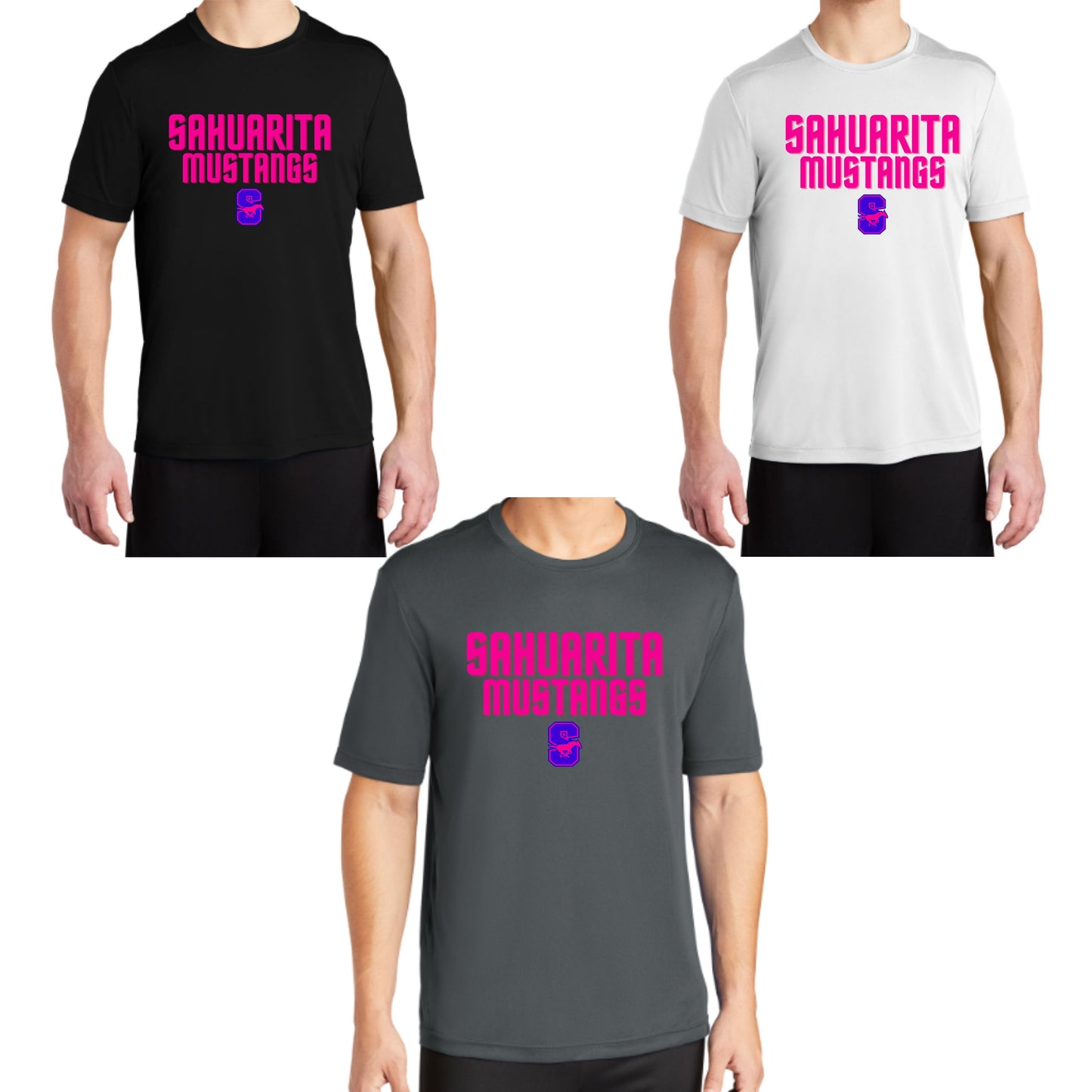 Sahuarita Mustangs 2025 Football Cotton T-Shirt Short Sleeve Unisex or Women's Pink or Blue design
