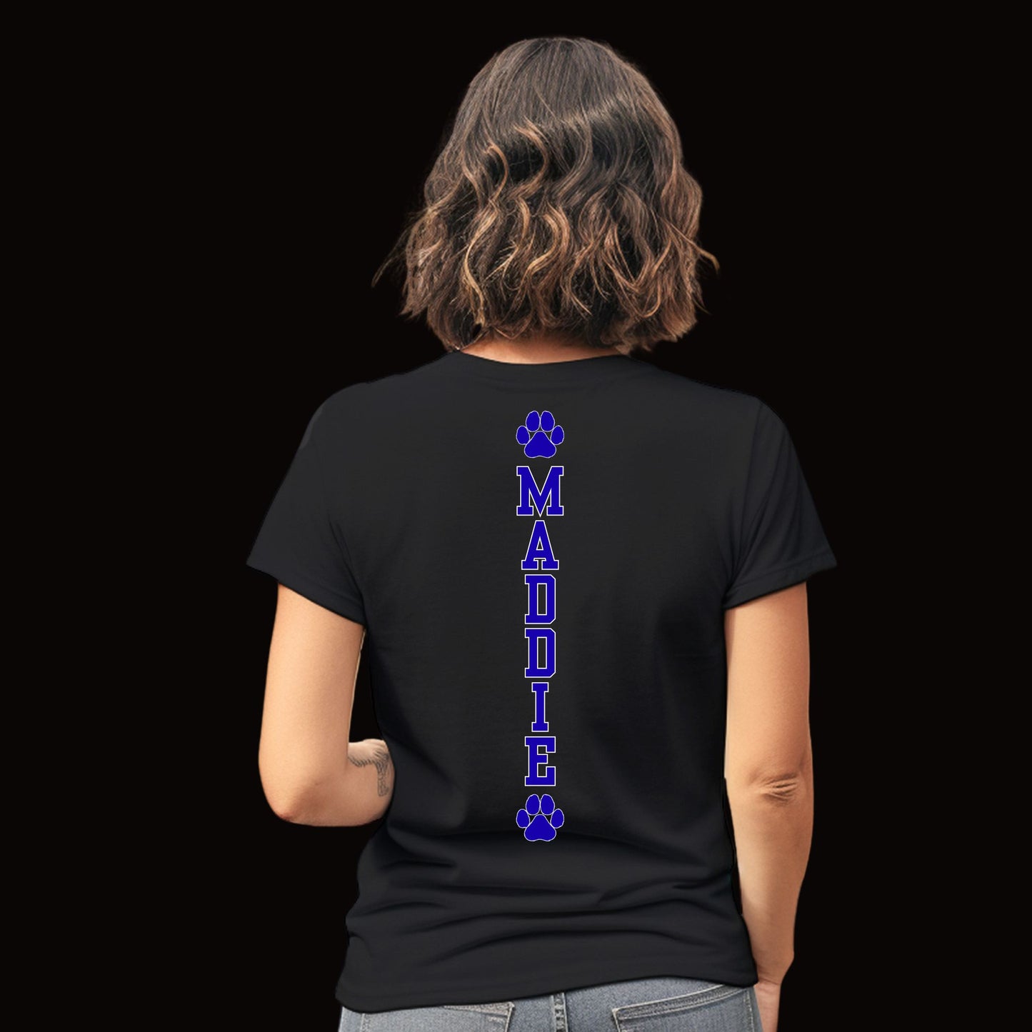 Marana Tigers Dance Custom Mom, Dad, Senior parent Custom Black T-Shirt with Dancer name on back.