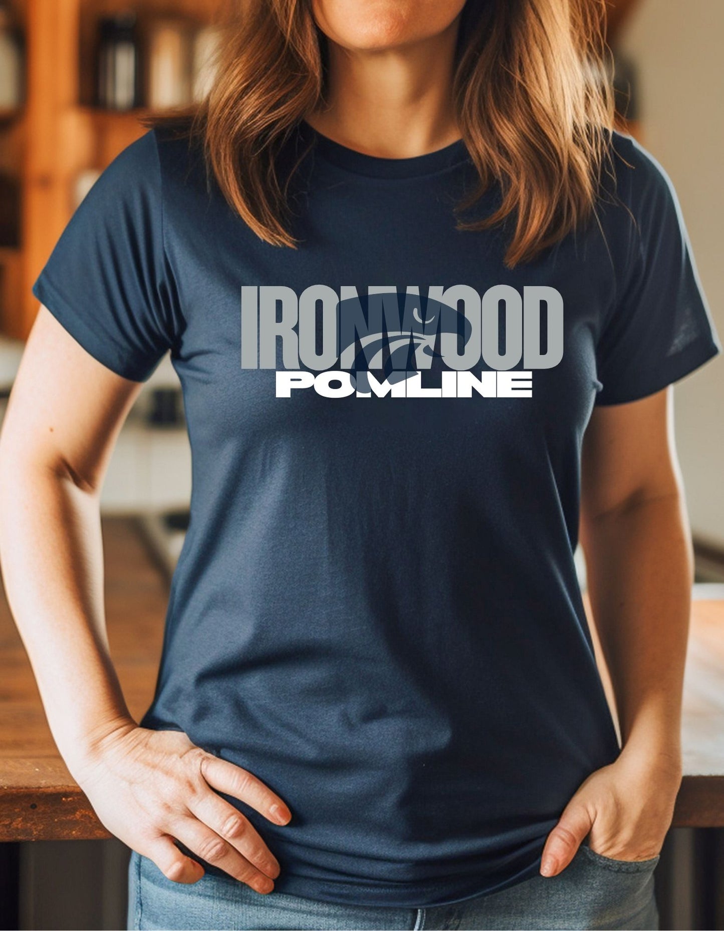 Ironwood Ridge Pomline Design #2 Bella Canvas Women's or Unisex T-shirt, Tanktop, Crewneck Sweatshirt, or Hoodie in Navy or Grey