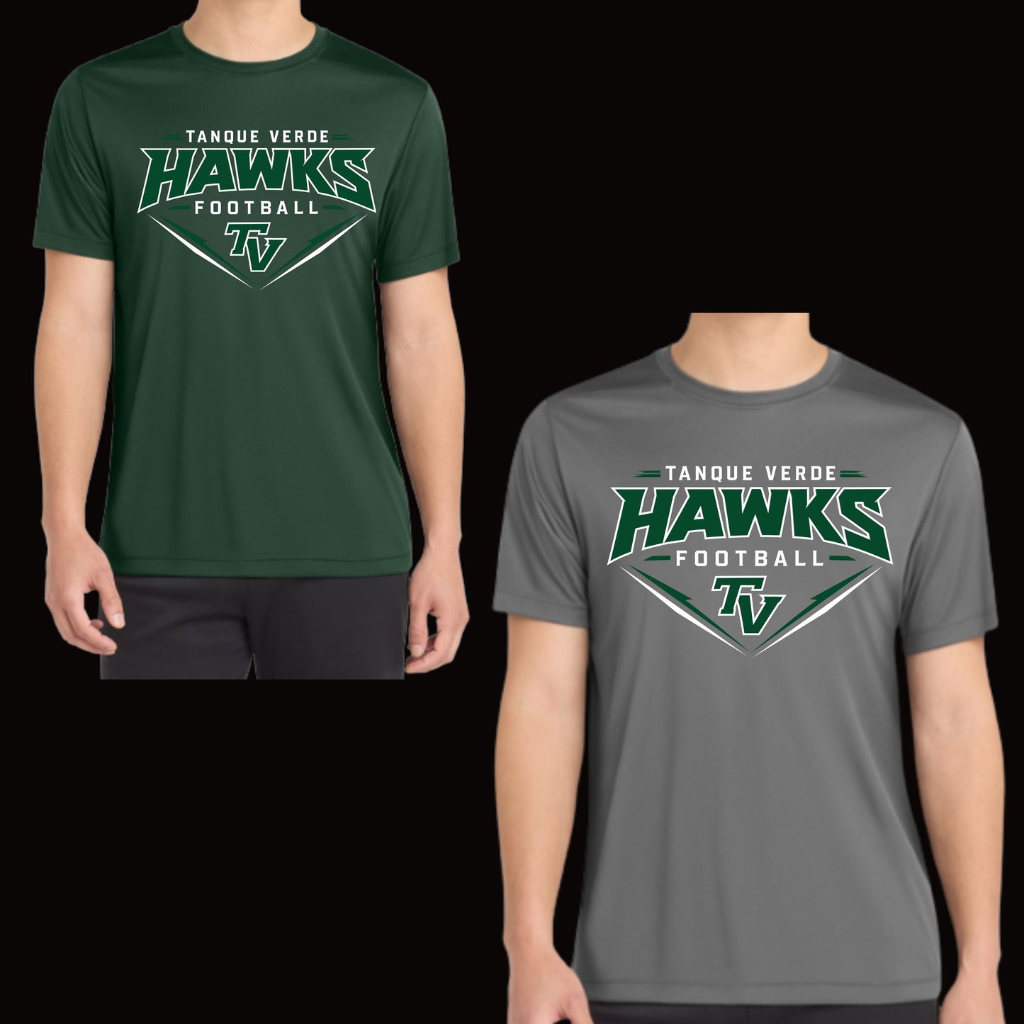 TVHS Football T-shirt Short & Long sleeve Cotton or Dri-Fit Design #2 Unisex or Women's