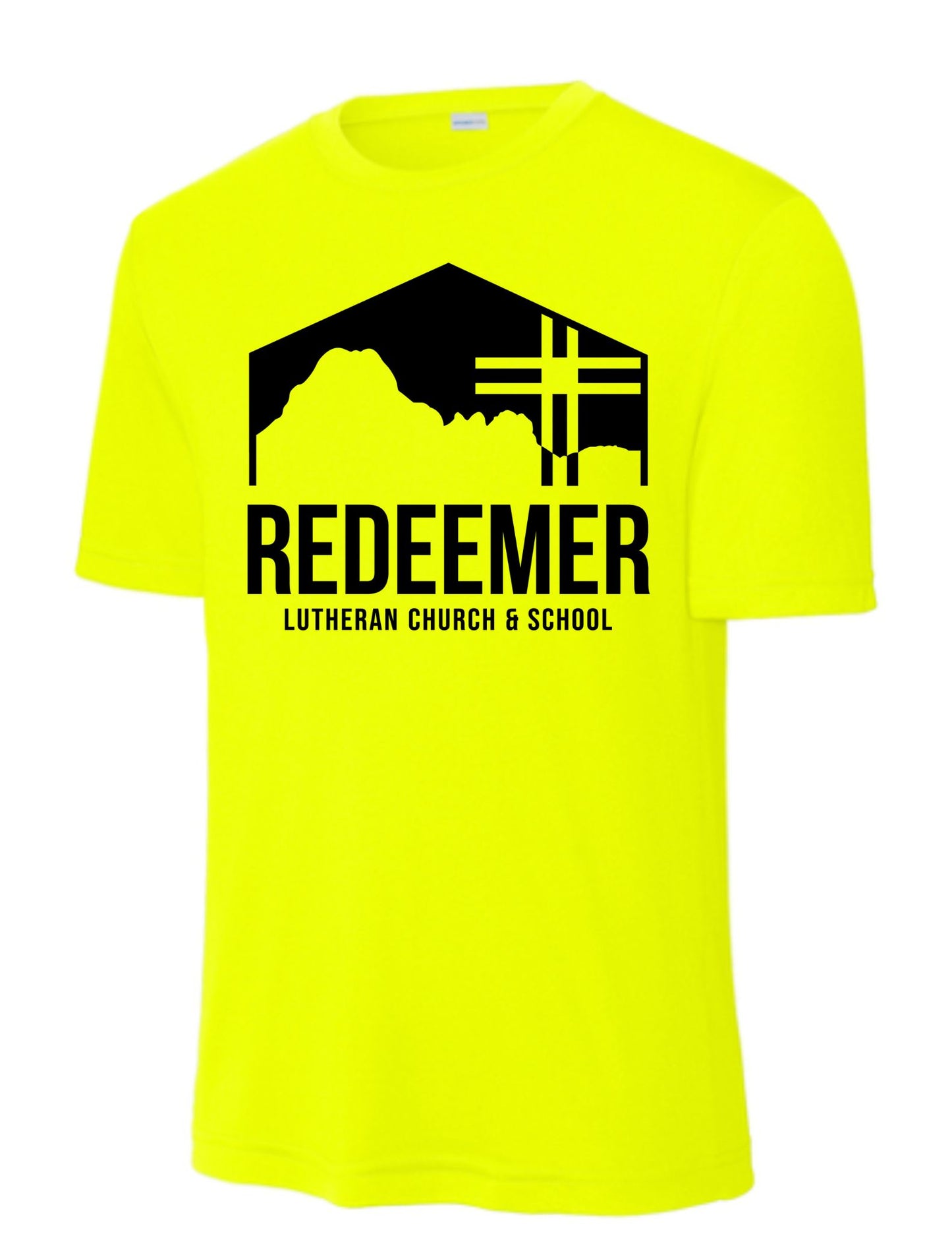 Redeemer Lutheran Church & School Neon Yellow Performance Dri-fit T-Shirt in Youth, Unisex Adult, or Women's