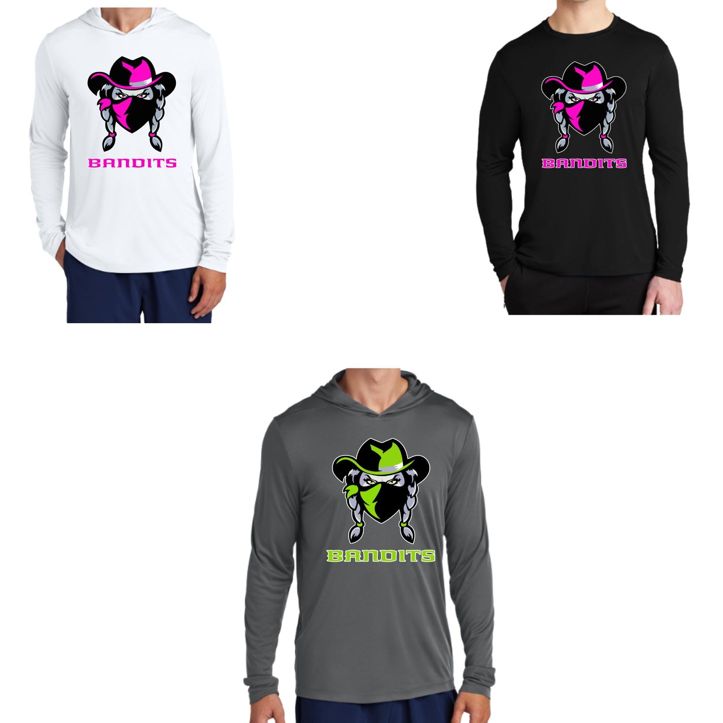 Bandits Softball DRI-FIT Performance T-shirt Unisex Long sleeve with or without Hood