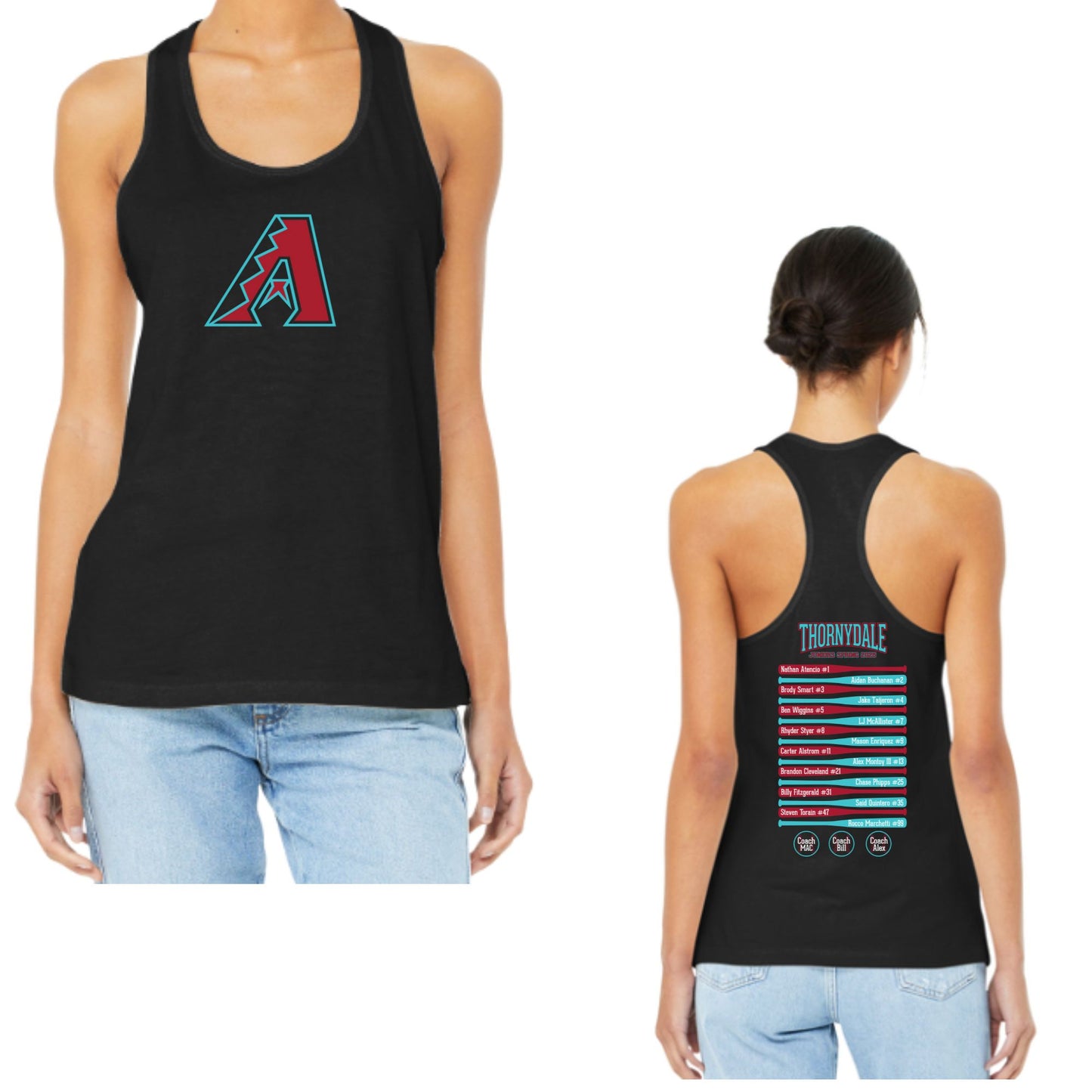 Thornydale Little League Juniors Baseball Womens Tank Top Black