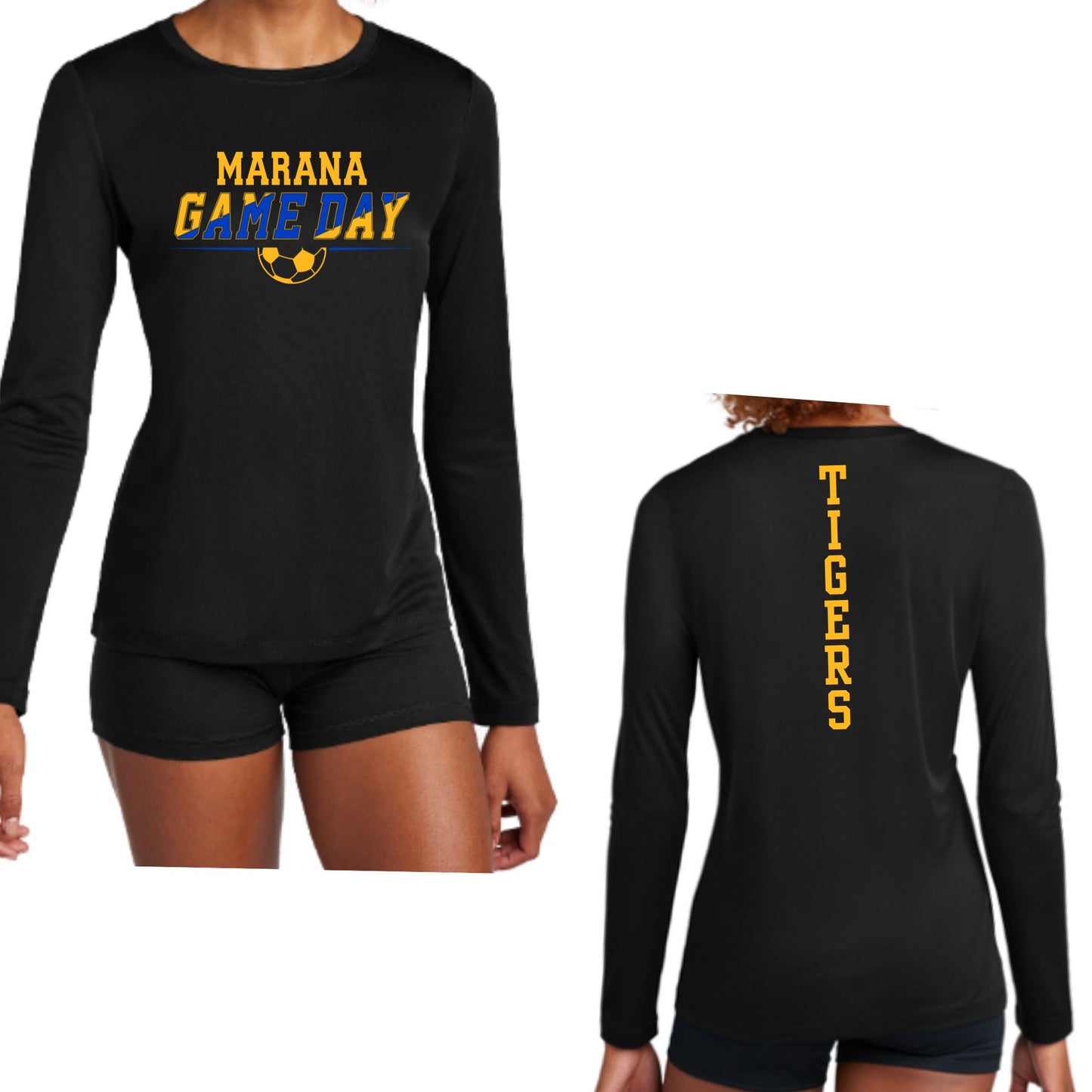 Marana Tigers Soccer Player Game Day Dri-Fit Short or Longsleeve with front and back design