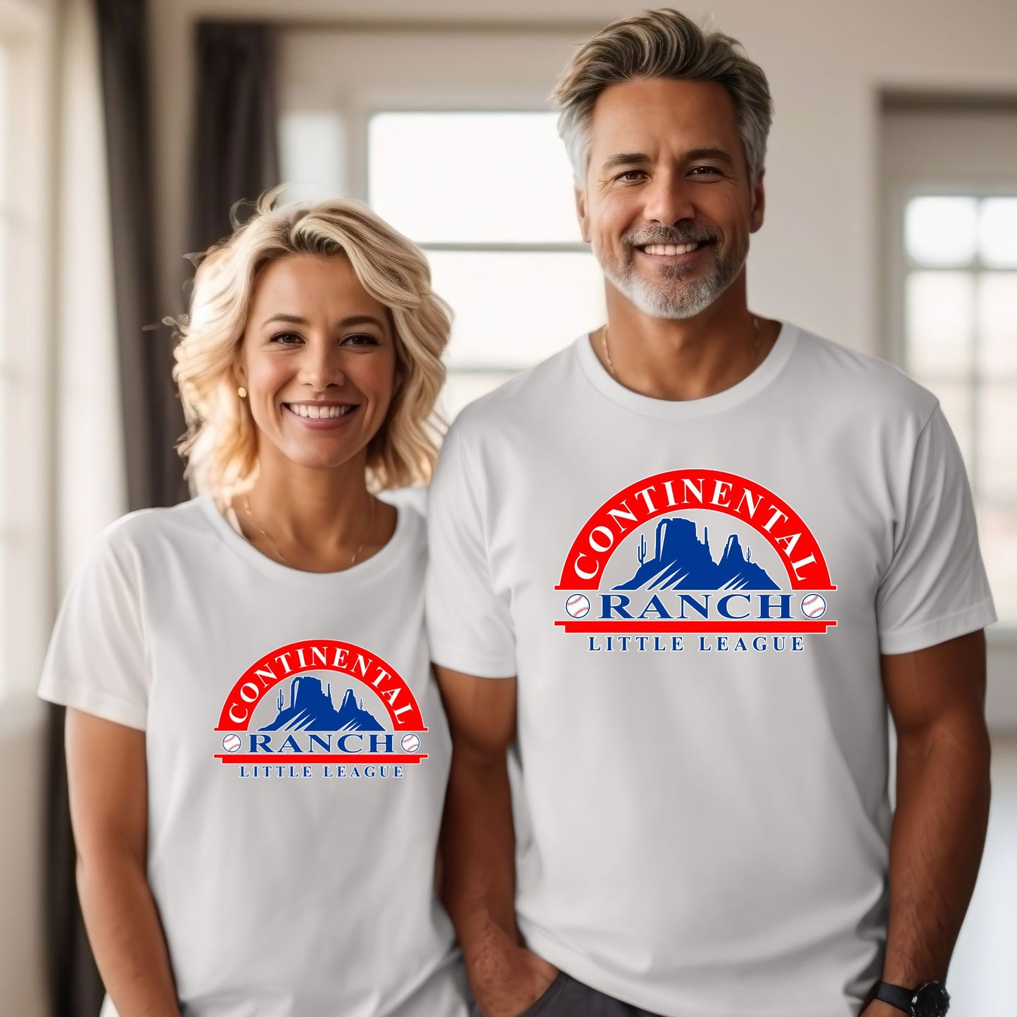 Continental Ranch Little League Cotton T-shirt Youth, Women's, or Unisex Full Chest Logo