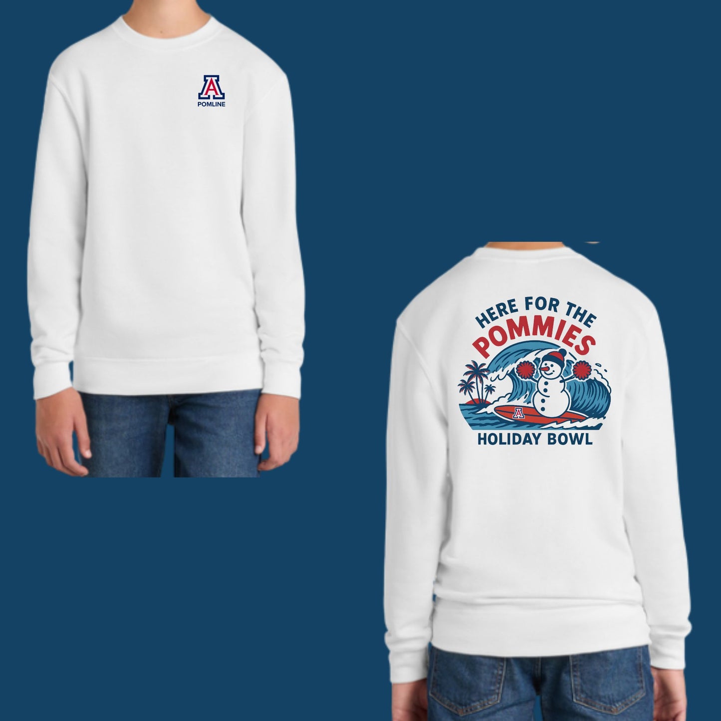 Arizona Pomline Holiday Bowl Bella Canvas Unisex Crewneck Sweatshirt or Youth Crewneck