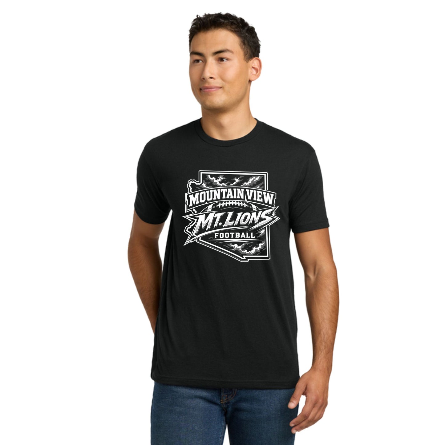 Mountain View Football T-shirt Short & Long sleeve Cotton or Dri-Fit Design #4 Unisex or Women's