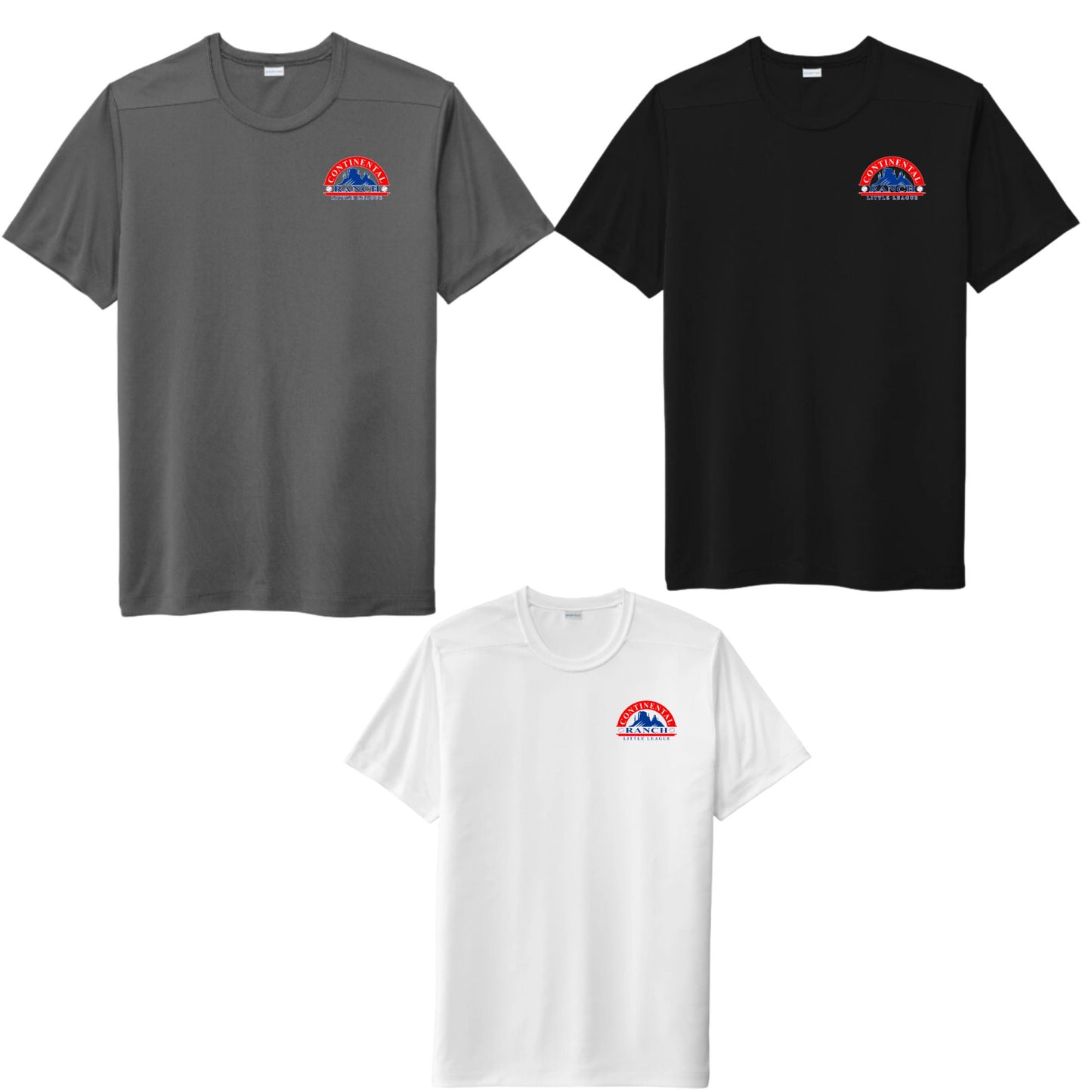 Continental Ranch Little League DRI-FIT Performance T-shirt Youth or Unisex Left Chest Logo