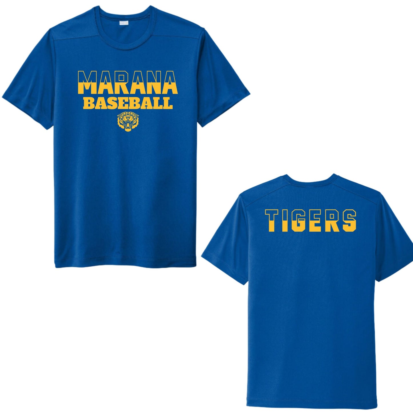 Marana Tigers Baseball Unisex & Women's Cotton or Unisex Dri-Fit Long or Short Sleeve T-shirt Design #3