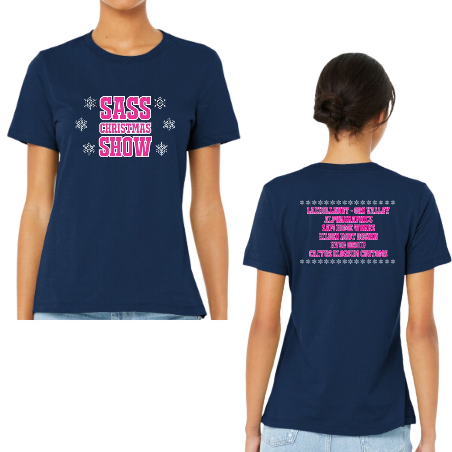 SASS Christmas Recital Show Shirt Youth, Women's, and Unisex Navy Bella Canvas T-shirt