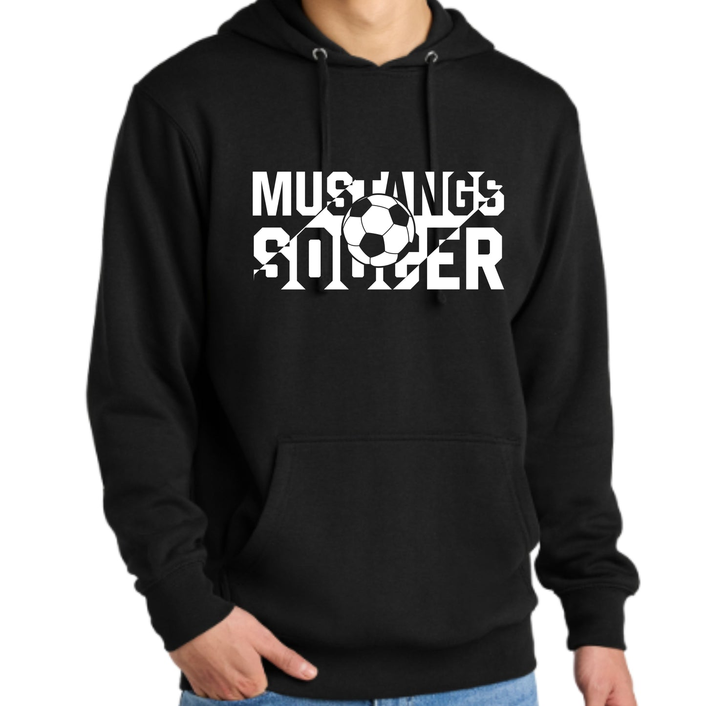 Sahuarita Mustangs Soccer Hoodie or Crewneck in Blue, Black, White