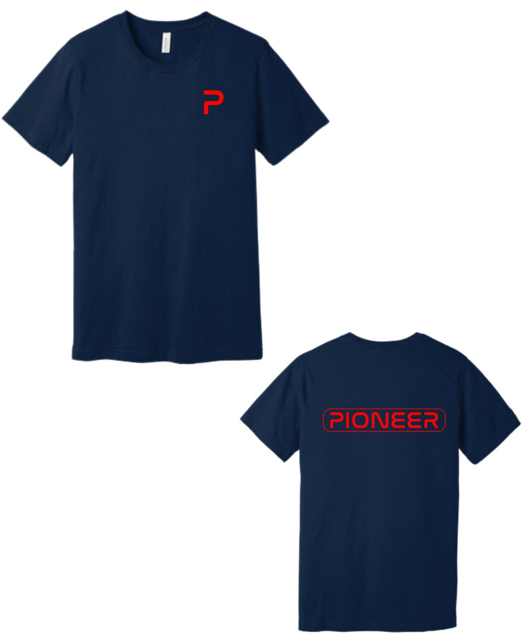 Catalina Foothills Pioneer Robotics Club Unisex Navy Bella Canvas T-Shirt