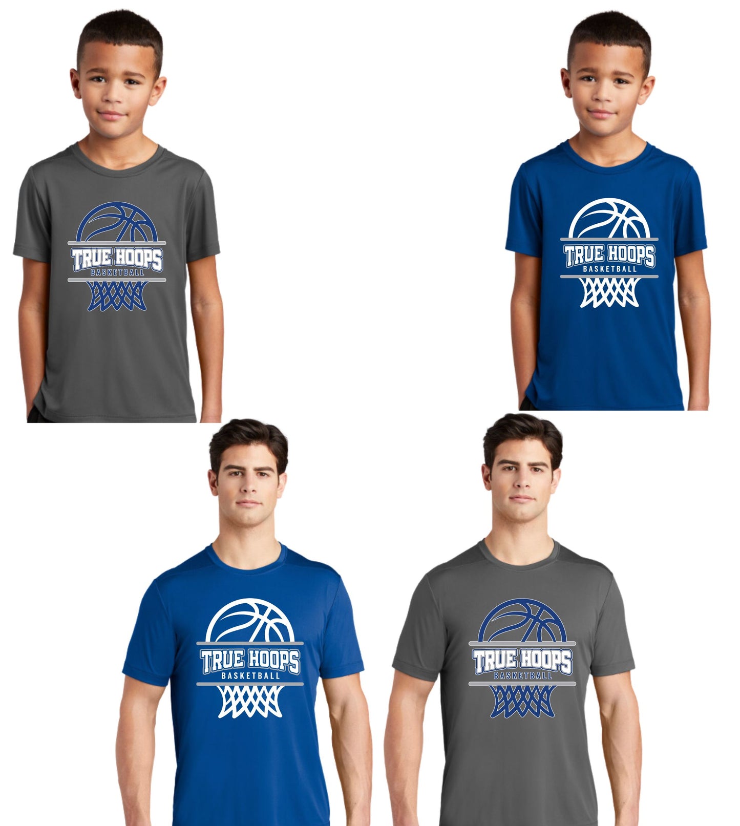 TRUE HOOPS BASKETBALL Dri-Fit Performance Short and Longsleeve Tee's