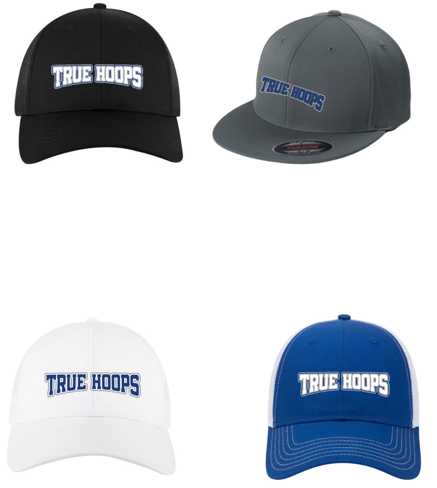 TRUE HOOPS BASKETBALL Trucker, Flexfit, or Snapback HAT