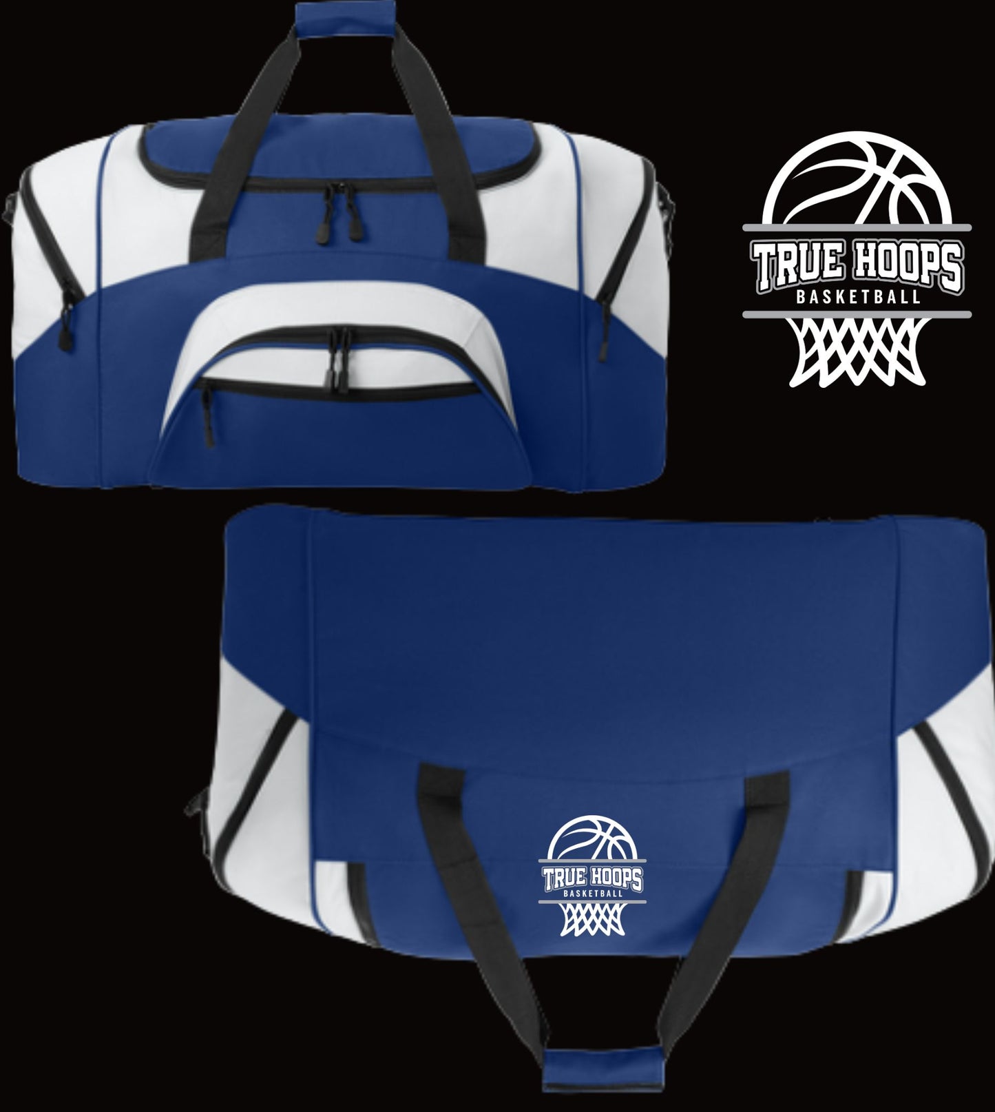TRUE HOOPS BASKETBALL Embroidered Port Authority Large Colorblock Sport Duffel