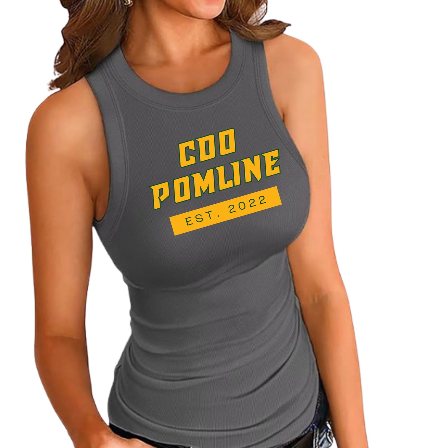 Canyon Del Oro Pomline Grey Fitted Tank #3