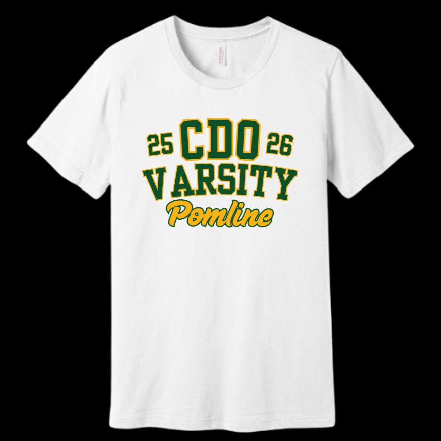 Canyon Del Oro Dorados Pomline White Varsity T-Shirt