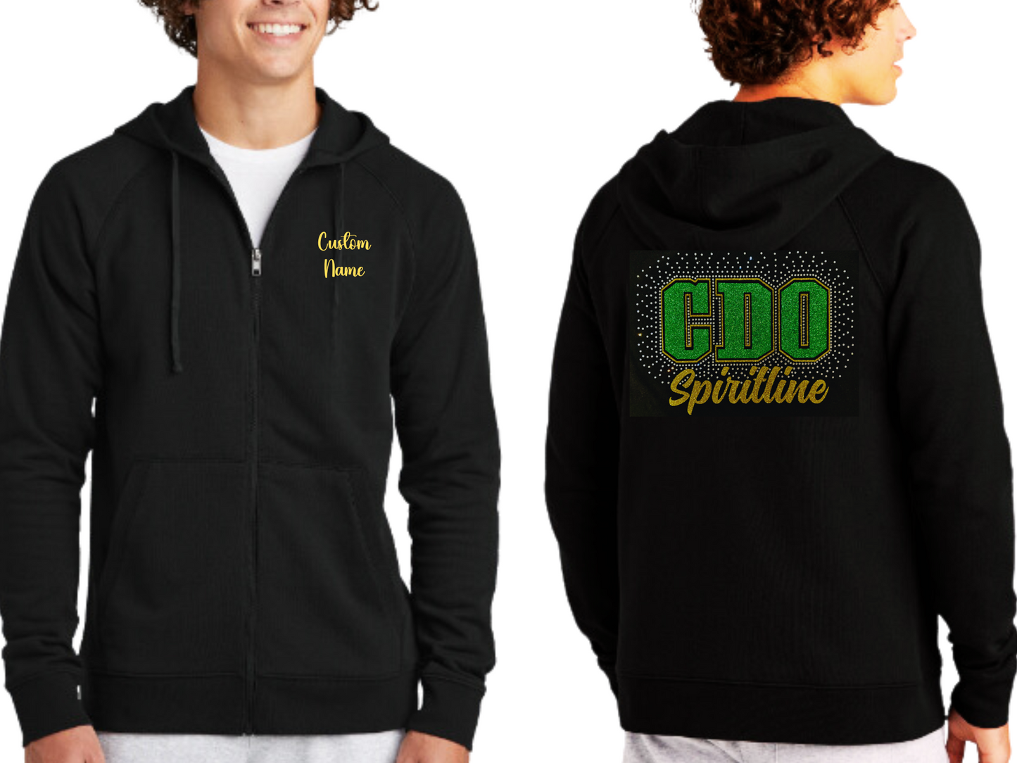 Canyon Del Oro Dorados Spiritline Rhinestone Unisex Zip Up Jacket with Name on front
