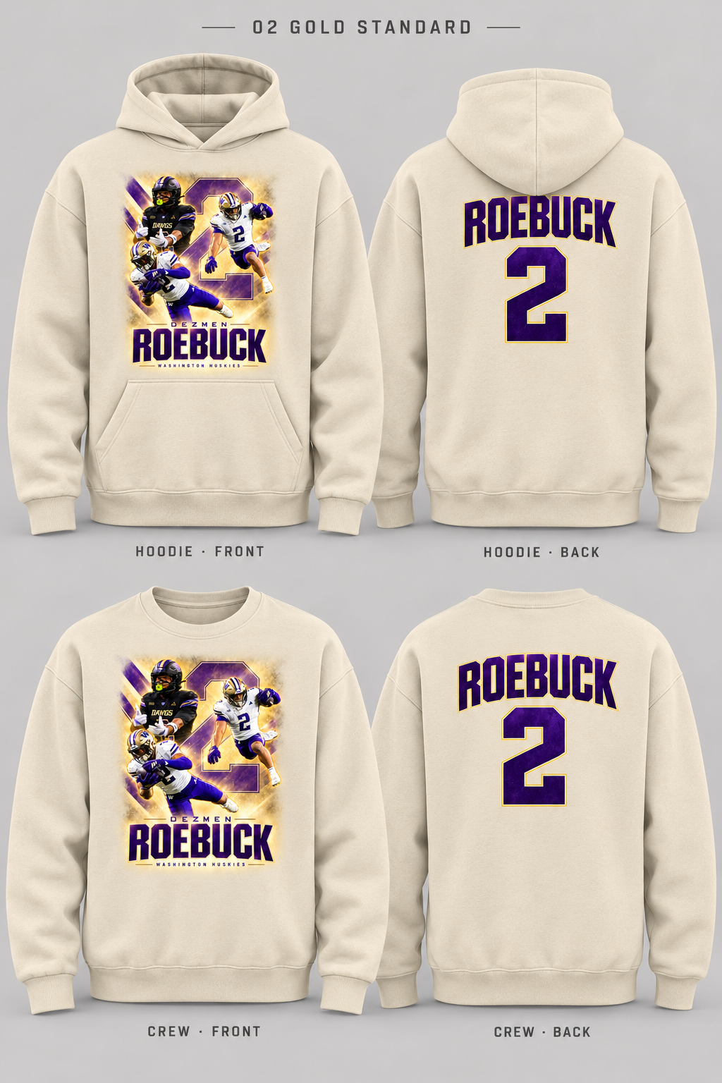 02 Gold Standard Griege Heavyweight Fleece front and back mockup
