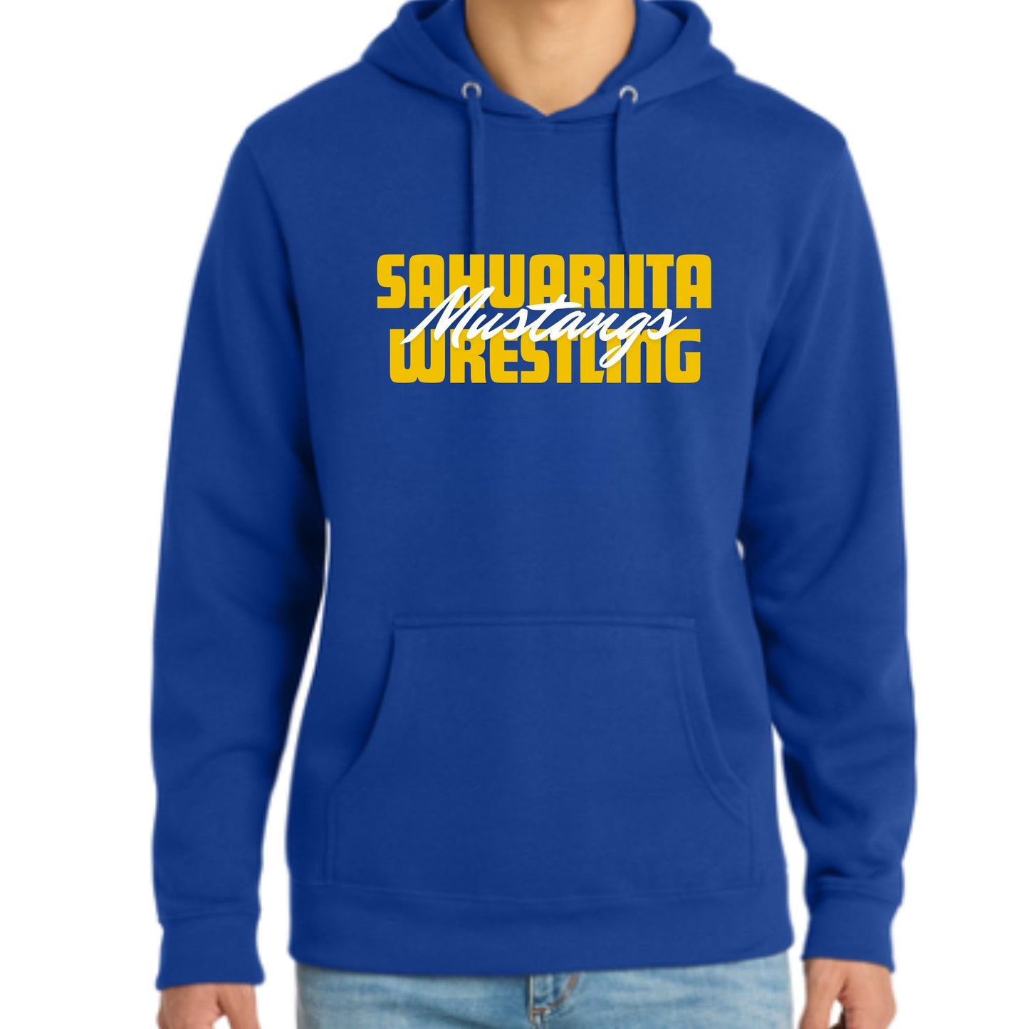 Sahuarita Mustangs Wrestling Design #1 Hoodie or Crewneck Sweatshirt Unisex and Youth Sizes
