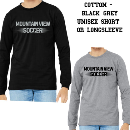Mountain View Soccer Design #2 Cotton T-shirt, Dri-Fit T-Shirt, or Longsleeve