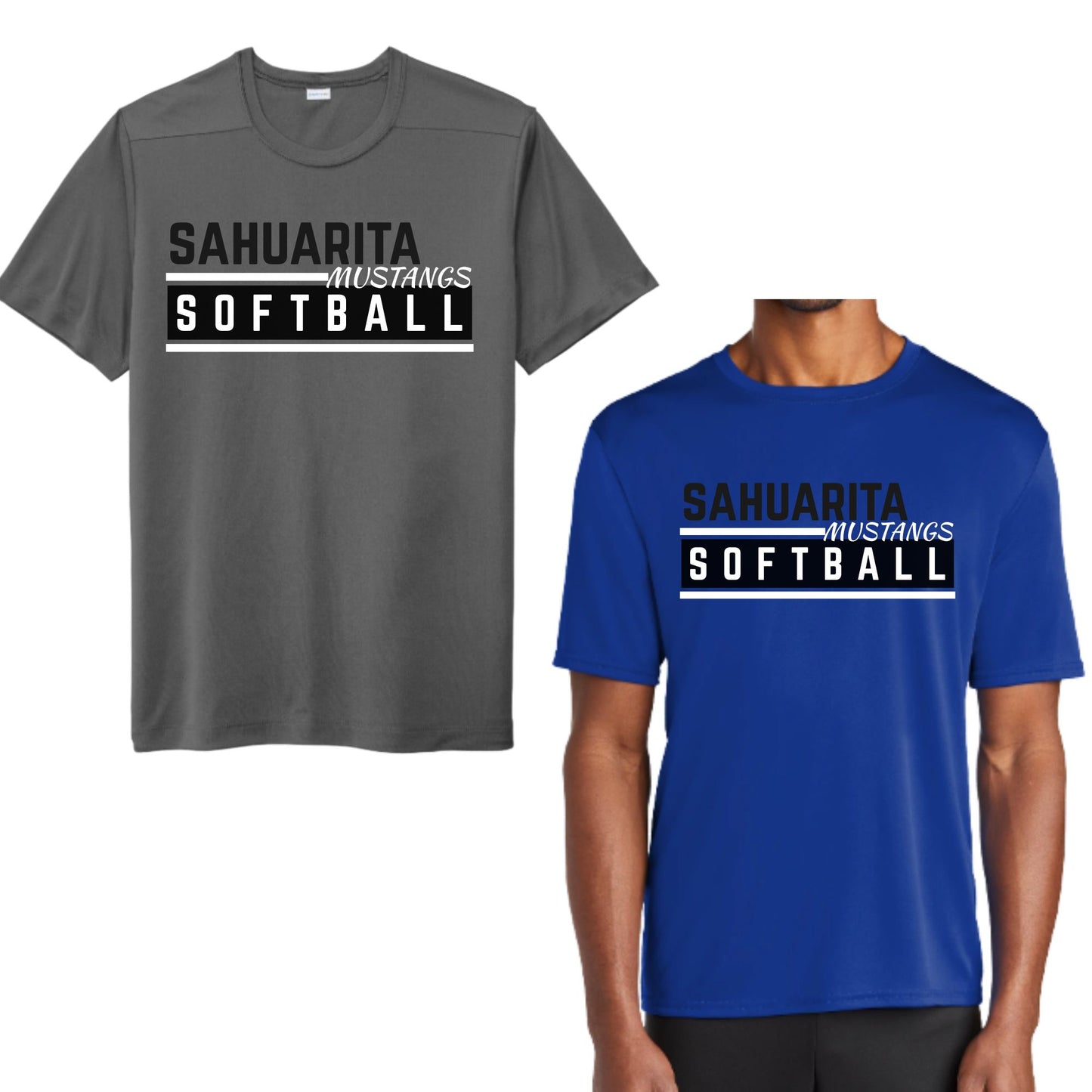 Sahuarita Mustangs Softball Design #5 Cotton or Dri-fit short or Longsleeve T-Shirt Unisex, Women's, & Youth Sizes