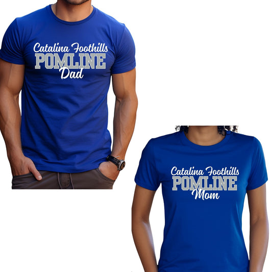 Catalina Foothills Pomline Custom Mom or Dad, etc and name on back Bella Canvas Women's or Unisex T-shirt, Tanktop, Crewneck Sweatshirt, or Hoodie in Black or Blue