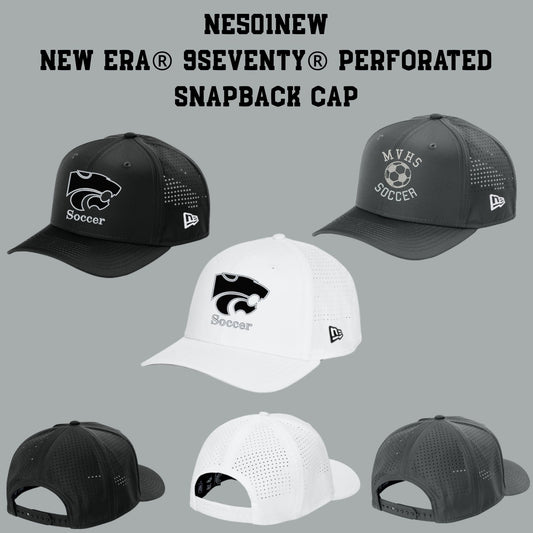 Mountain View Soccer Embroidered Perforated Snapback Hat
