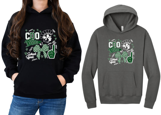Canyon Del Oro Dorados Cheer #5 Design Bella Canvas Hoodie or Crewneck Sweatshirts Black, White, or Grey