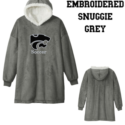 Mountain View Soccer Snuggie Pullover Plush Hoodie Blanket Grey or Black
