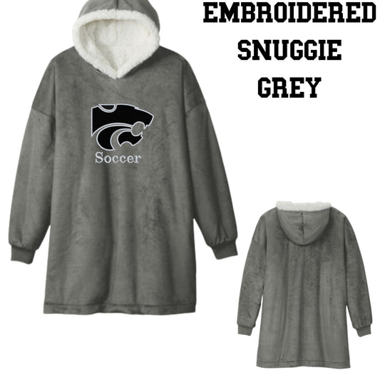 Mountain View Soccer Snuggie Pullover Plush Hoodie Blanket Grey or Black