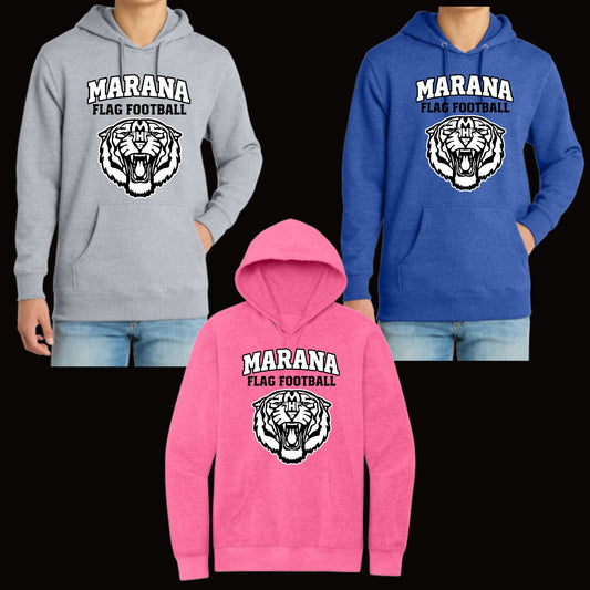 Marana Tigers Flag Football District Super Soft Hoodie or Crewneck Black Design