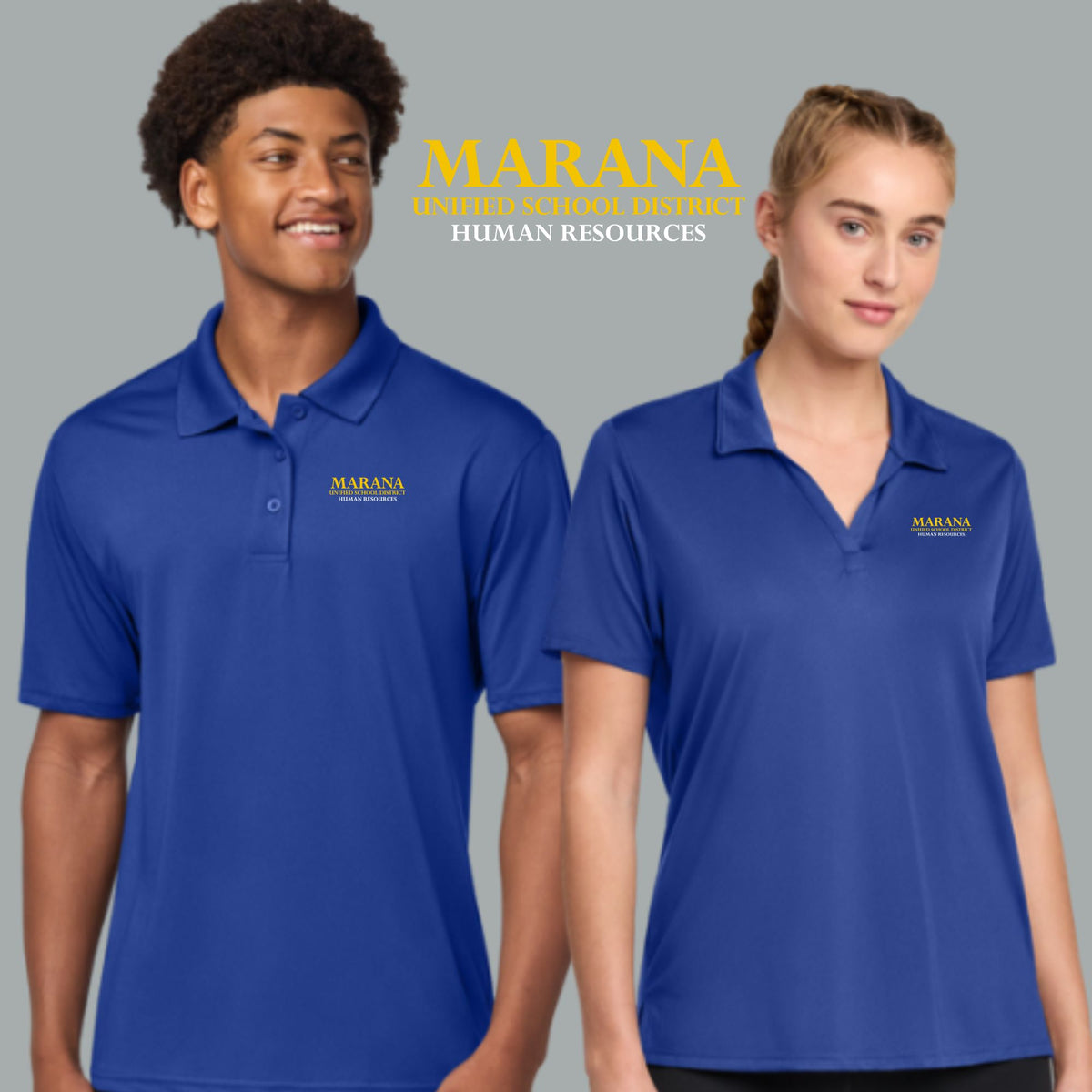 MUSD Human Resources Pink Polo Men's or Women's Cut in Blue, Grey, Black, or Navy