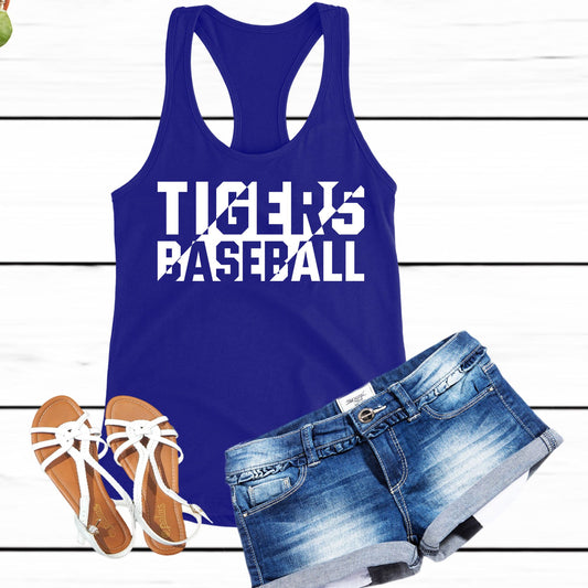 Marana Tigers Baseball Women's Tank Top or T-Shirt Design #6 Spliced Design