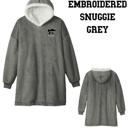 Mountain View Soccer Snuggie Pullover Plush Hoodie Blanket Grey or Black