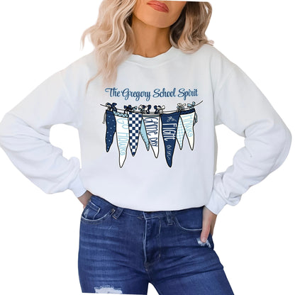 The Gregory School Bella Canvas School Spirit Oversized Crewneck Sweater 3 different design options