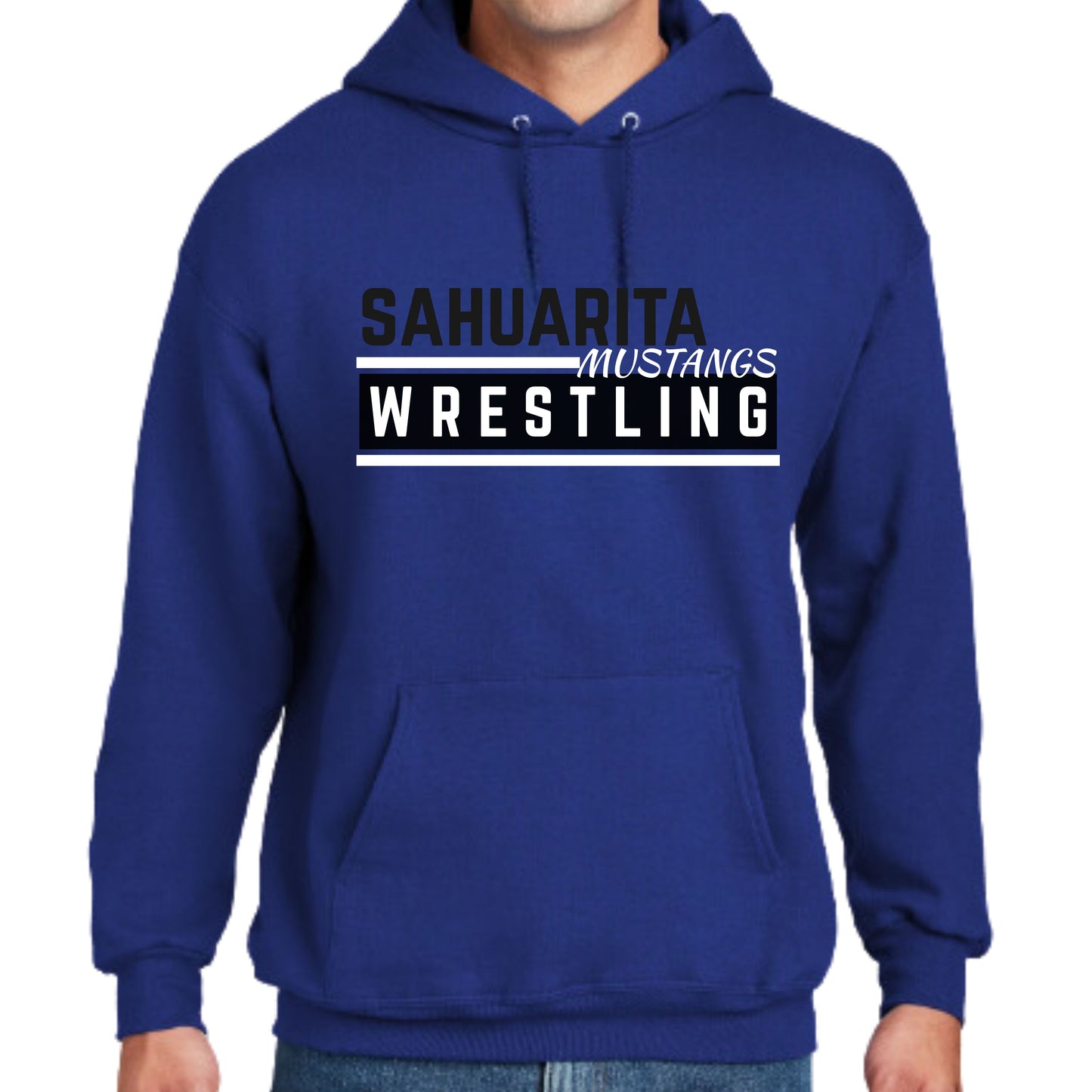 Sahuarita Mustangs Wrestling Design #3 Hoodie or Crewneck Sweatshirt Unisex and Youth Sizes