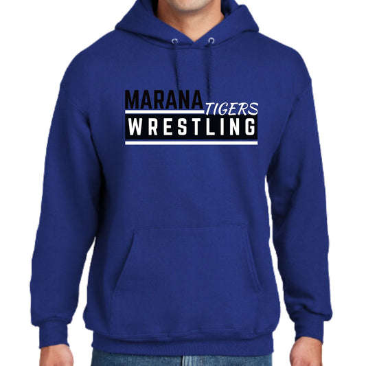 Marana Tigers Wrestling Design #3 Crewneck Sweatshirt or Hoodie Unisex and Youth Black, Blue, or Grey